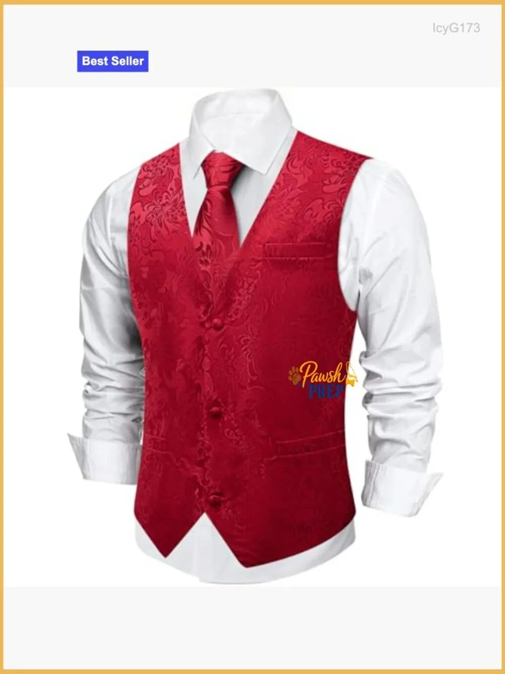 Men's Silk Polyester Vest Set with Tie Accessories for Formal Wear